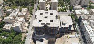 نمای ساختمان ۱۱ طبقه پشتیبانی مرکز بحران شرکت گاز در پونک تهران